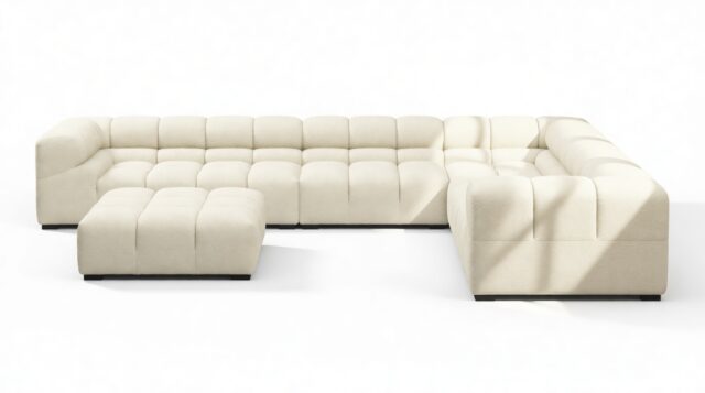 The Tufty – Eggshell Boucle, Large Corner (Right) – Sectional
