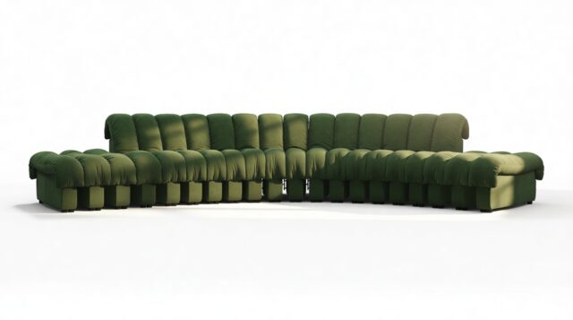 The DS 600 – Tarragon Vegan Suede, Large Open End Sofa
