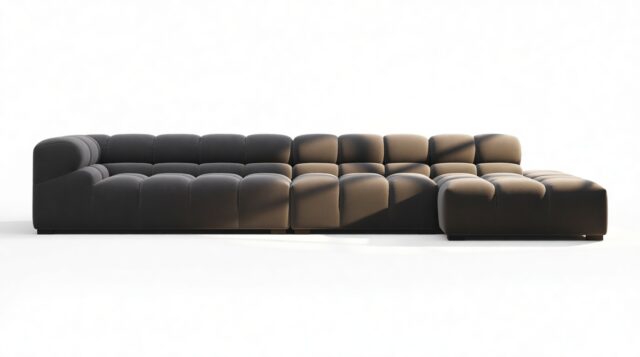 The Tufty – Ink Brushed Weave, Sectional Large Chaise (Right)