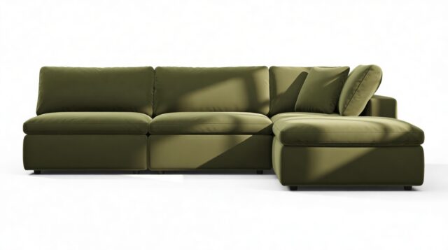 The Ciel – Spruce Luxe Velvet, Sectional (Right Chaise)