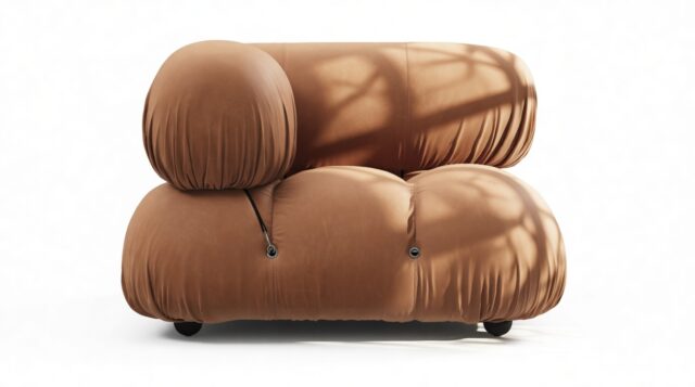 The Bellini – Tan Vegan Leather, Left Corner