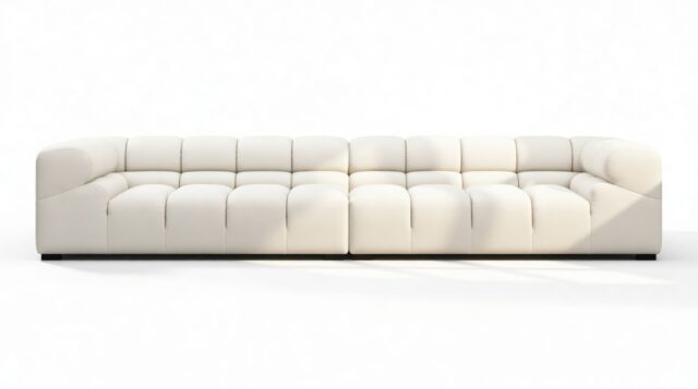 The Tufty Outdoor – Soft White Performance Weave (Outdoor), Extra Large Sofa