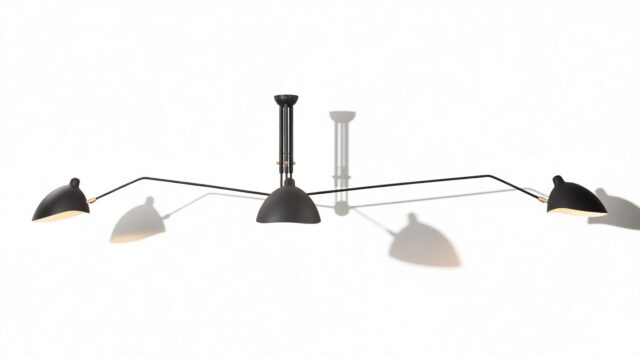 The Mouille – Black, 3 Arm Ceiling Lamp