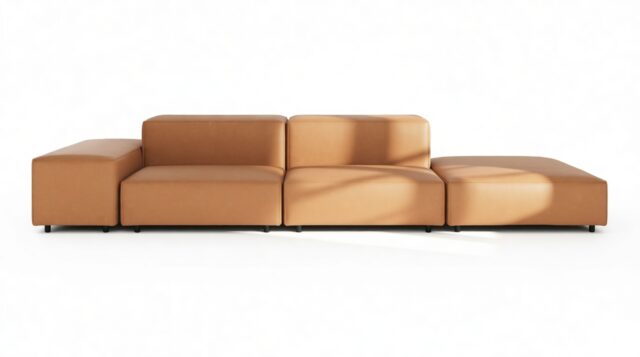 The Extrasoft – Tan Vegan Leather, Open End Sofa (Right)
