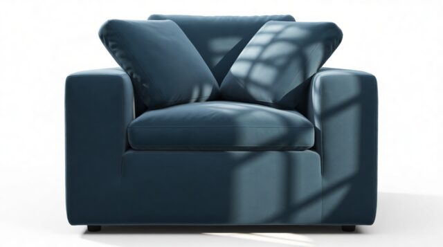 The Ciel – Prussian Blue Luxe Velvet, Lounge Chair