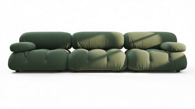 The Bellini – Evergreen Brushed Weave, Three Seater Sofa