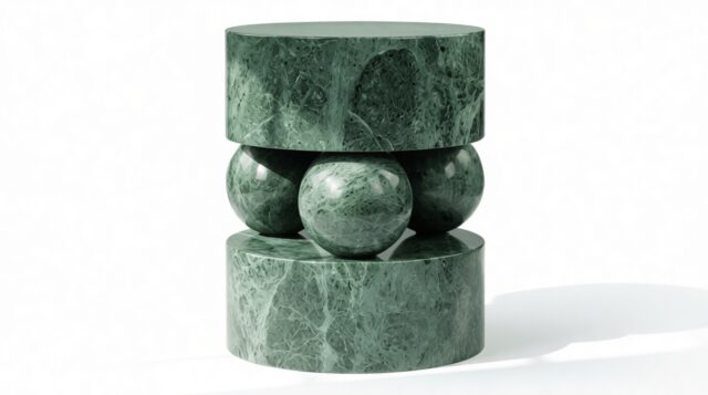 The Mila – Green Marble, Side Table