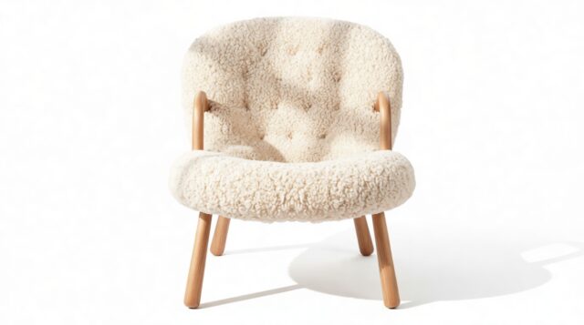 The Clam – Natural Luxe Sheepskin, Lounge Chair