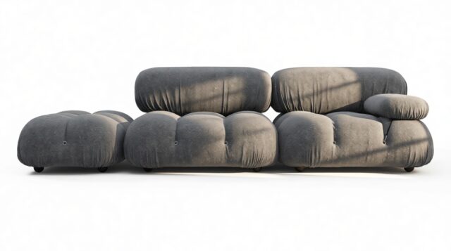 The Bellini – Gray Boucle, Open End Sofa (Left)