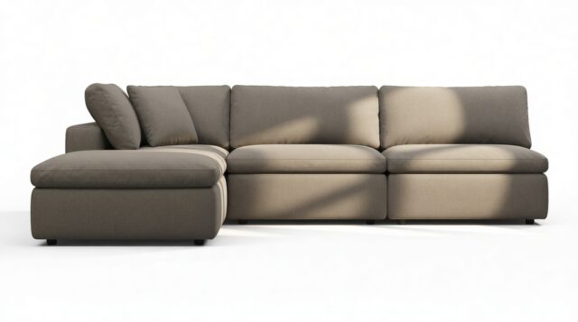 The Ciel – Coffee Brushed Weave, Sectional (Left Chaise)