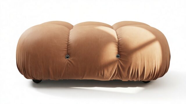 The Bellini – Tan Vegan Leather, Ottoman
