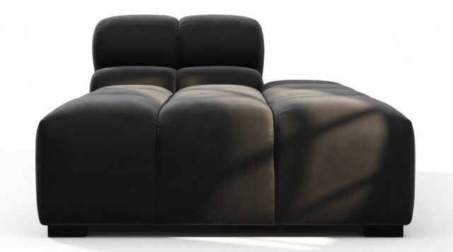 The Tufty – Black Velvet, Armless Chaise (Right)