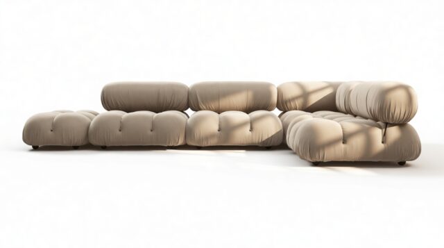 The Bellini – Greige Velvet, Sectional (Right Corner)