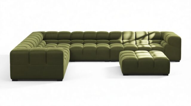 The Tufty – Thyme Luxe Velvet, Large Corner (Left) – Sectional