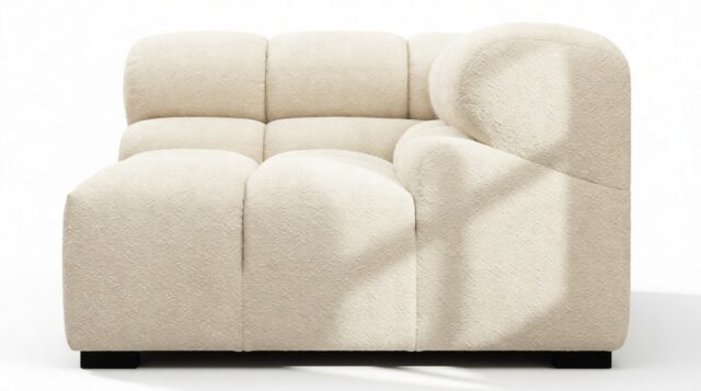 The Tufty – Eggshell Boucle, Corner (Right)