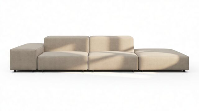The Extrasoft – Biscotti Brushed Weave, Open End Sofa (Right)