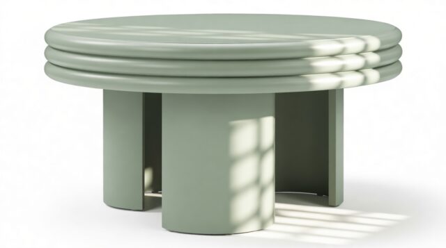 The Pasquale – Mist Green, Round Coffee Table (High)