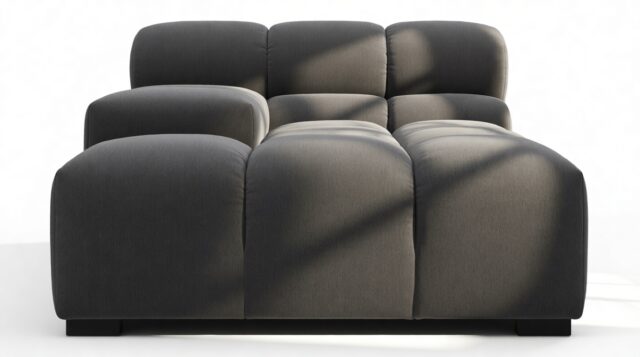 The Tufty – Ink Brushed Weave, Deep Armrest (Left)