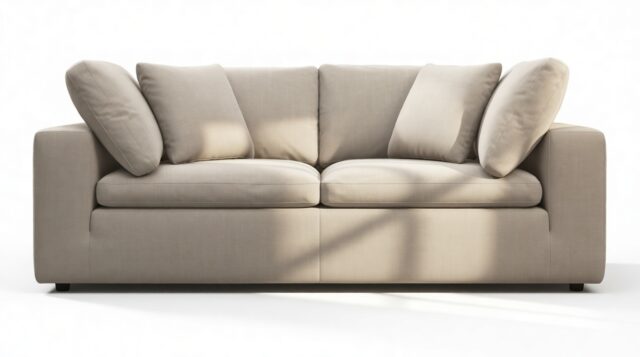 The Ciel – Beige Linen, Two Seater Sofa