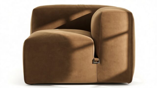 The Le Mura – Brown Vegan Suede, Right Arm