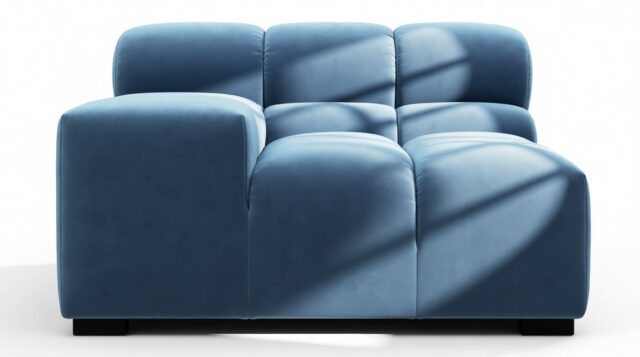 The Tufty – Aegean Blue Velvet, Armrest (Left)