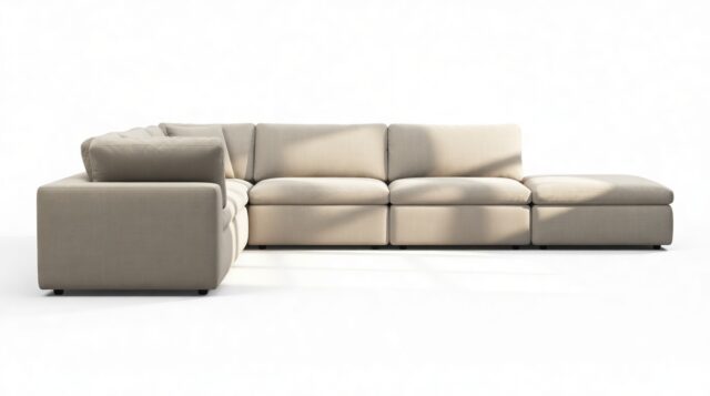 The Ciel – Beige Linen, Sectional (Left Corner)