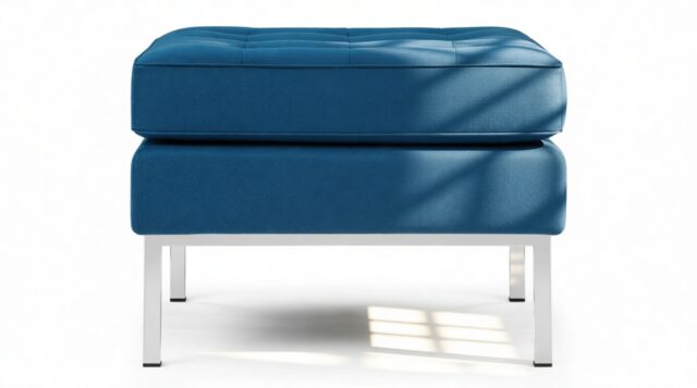 The Florence – Indigo Blue Wool, Ottoman