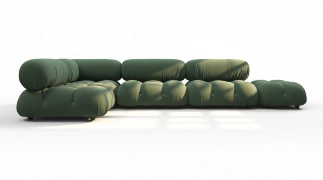 The Bellini – Evergreen Brushed Weave, Sectional (Left Corner)