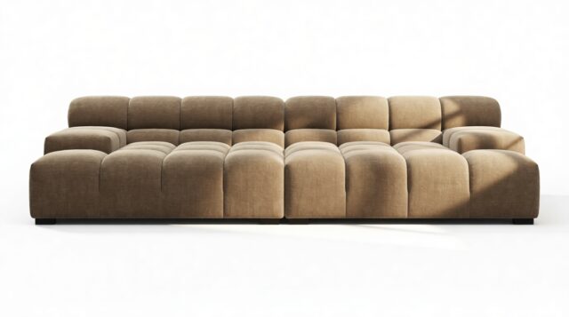 The Tufty – Cappuccino Brown Chenille, Extra Deep Sofa – Sectional