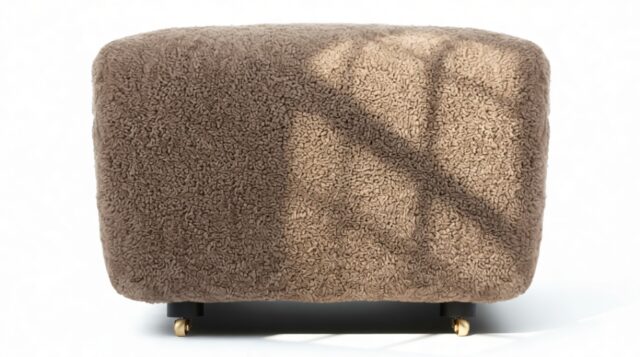 The Tired Man – Cappuccino Luxe Sheepskin, Ottoman