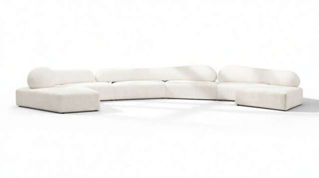 The On the Rocks – White Textured Chenille, U Shape