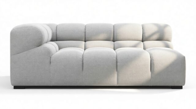 The Tufty – Light Gray Wool, Extra Large Corner (Left)