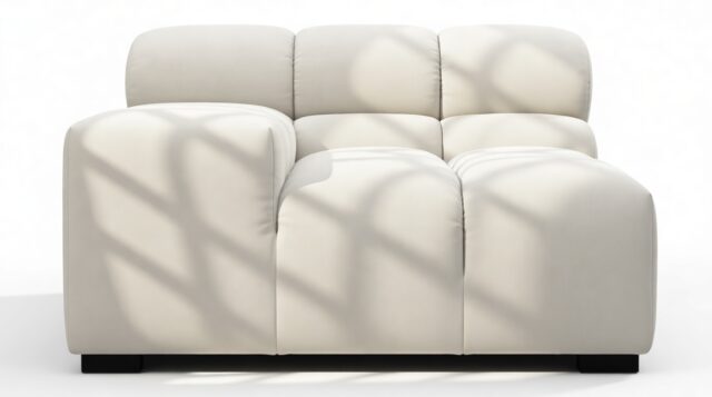 The Tufty – Oatmeal Brushed Weave, Armrest (Left)