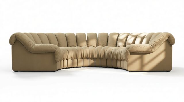 The DS 600 – Beige Vegan Leather, Sectional, U Shape