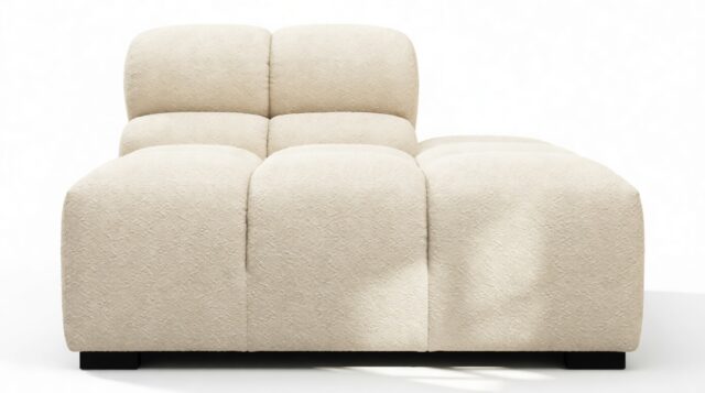 The Tufty – Eggshell Boucle, End Armless (Right)