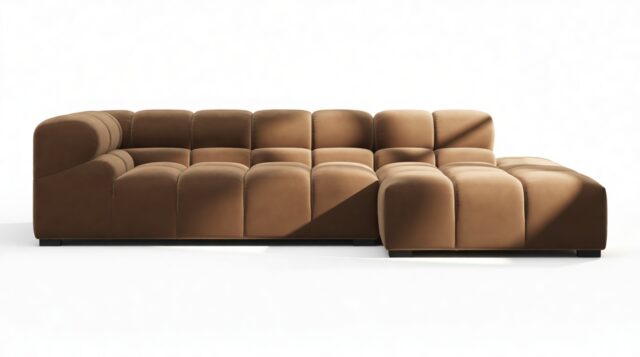 The Tufty – Mocha Velvet, Small L (Right) – Sectional