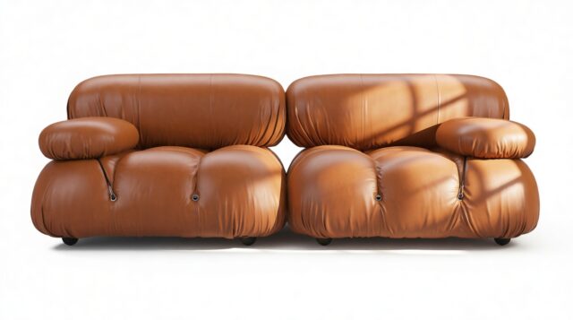 The Bellini – Tan Premium Leather, Two Seater Sofa