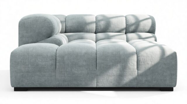 The Tufty – Cerulean Chenille, Deep Corner Half (Left)