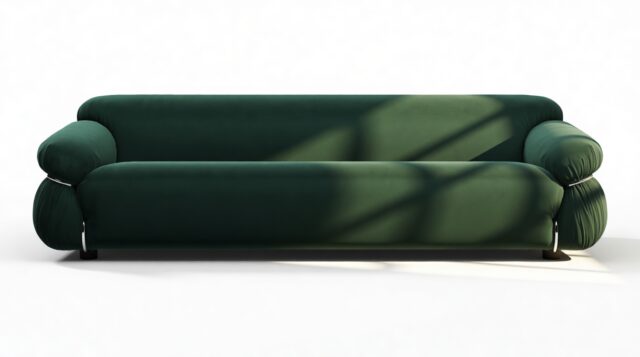 The Sesann – Deep Pine Velvet, Three Seater Sofa