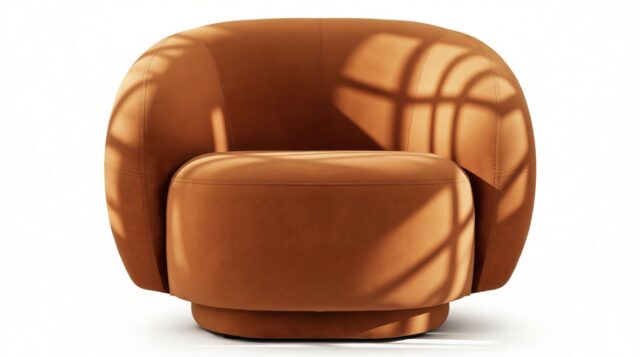 The Julep – Burnt Orange Velvet, Lounge Chair