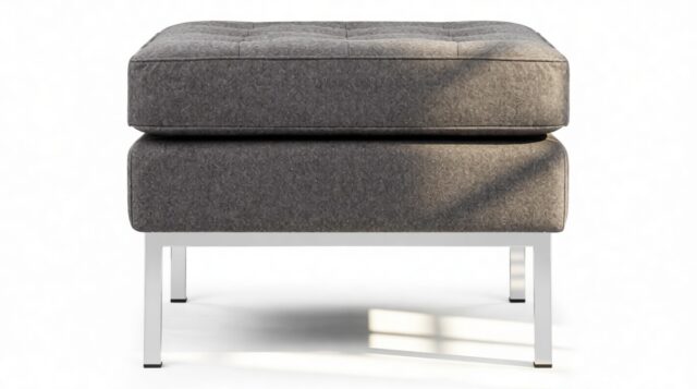 The Florence – Dark Gray Wool, Ottoman