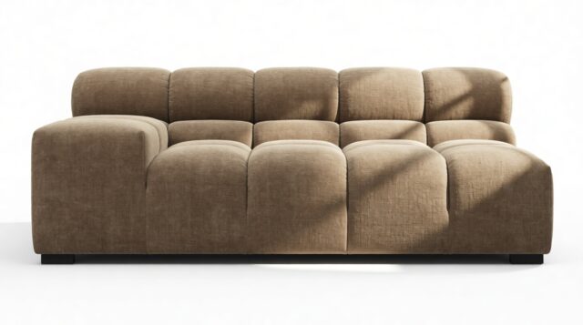 The Tufty – Cappuccino Brown Chenille, Extra Large Armrest (Left)