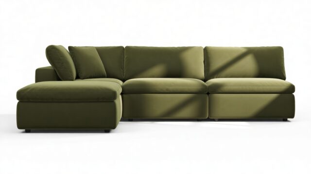 The Ciel – Spruce Luxe Velvet, Sectional (Left Chaise)