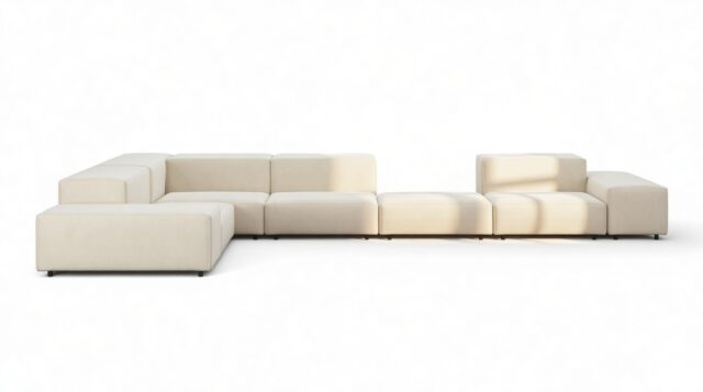 The Extrasoft – Eggshell Vegan Suede, Large Corner (Left)