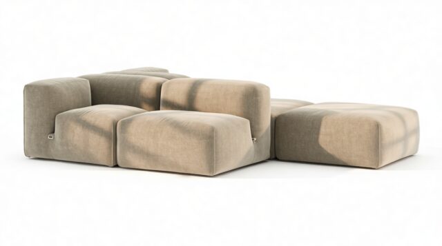 The Le Mura – Beige Gray Chenille, Dual Aspect (Right)