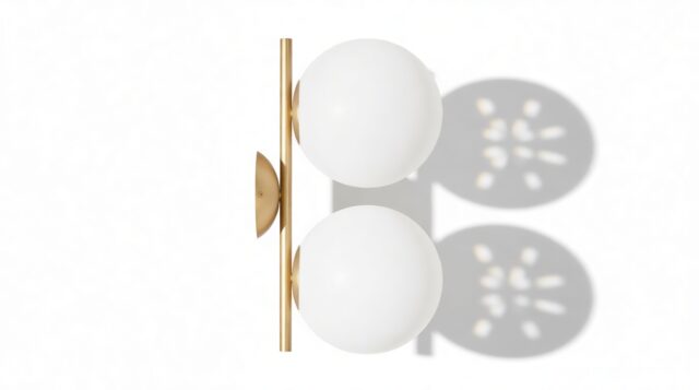 The IC – Brass, Double Wall And Ceiling Light