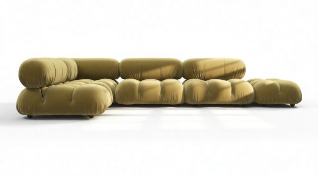 The Bellini – Olive Gold Velvet, Sectional (Left Corner)
