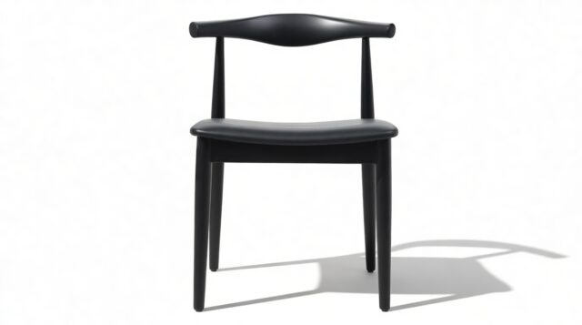 The Elbow – Black, Dining Chair (Wide)
