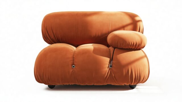 The Bellini – Apricot Velvet, Right Arm