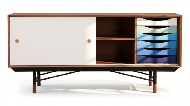 The Finn Juhl – Walnut and Blue, Credenza